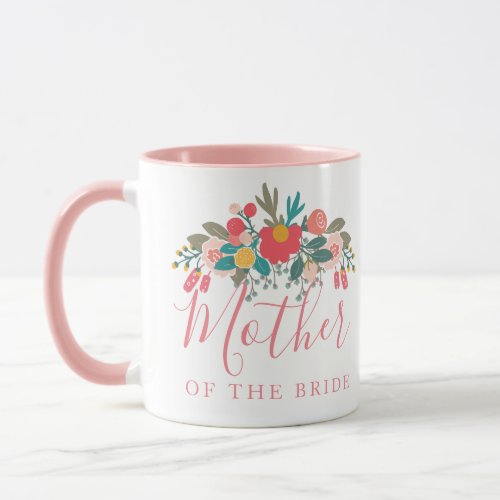 Mother of the Bride or Groom Pink Floral Bouquet Mug