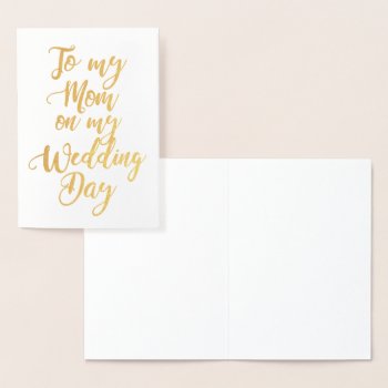 Mother Of The Bride Or Groom Wedding Thank You Foil Card by bridalwedding at Zazzle