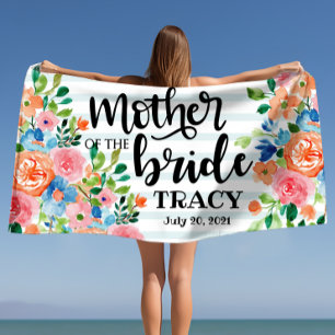 Mother of the Bride Personalized Wedding  Beach Towel