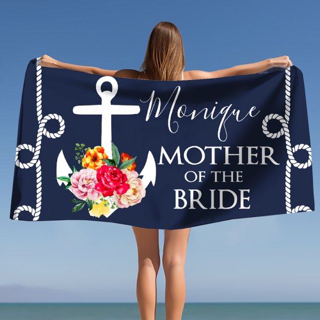 Mother of the Bride Personalized Wedding Beach  Towel (Mother of the Bride Personalized Wedding Beach Beach Towel)