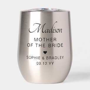 Mother of the Bride Personalized Wedding Gift Thermal Wine Tumbler
