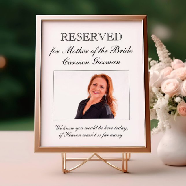 Mother of the Bride Photo Memorial Chair Wedding Poster (Creator Uploaded)