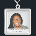 Mother of the Bride Photo Memorial Wedding Day Silver Plated Necklace<br><div class="desc">Wear this beautiful Mother of the Bride photo memorial necklace on your wedding day to feel the love you shared with her and keep her close on your special day. Add your own special text,  or,  use the wording as shown.</div>