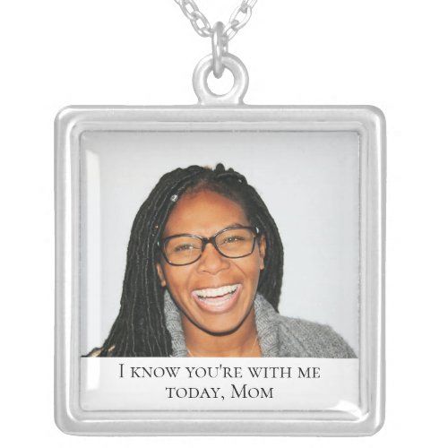 Mother of the Bride Photo Memorial Wedding Day Silver Plated Necklace