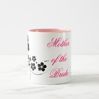 Mother of the Bride pink black Two-Tone Coffee Mug