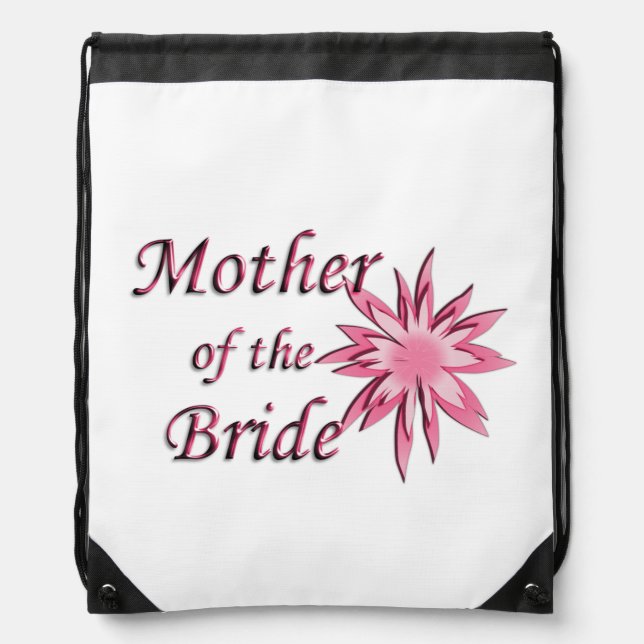 Mother of The Bride Pink Drawstring Bag (Front)