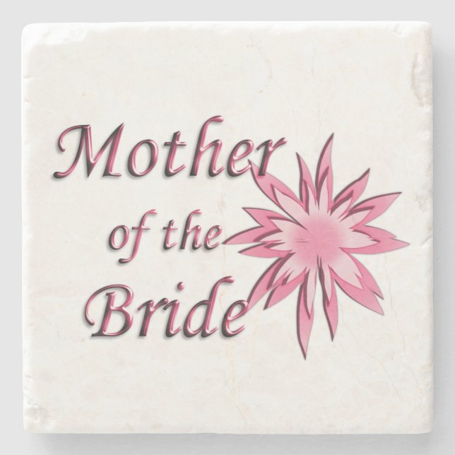Mother of The Bride Pink Stone Coaster (Front)