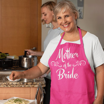 Mother Of The Bride Pink Wedding Dinner Chef Apron by BridalSuite at Zazzle