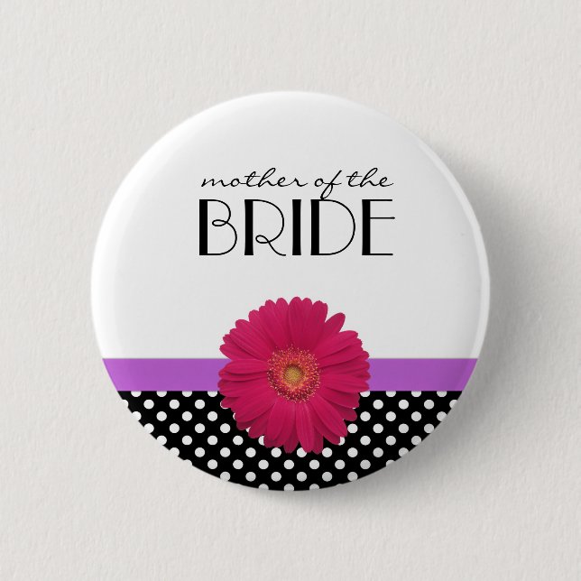 Mother Of The Bride Polka Dot Button (Front)