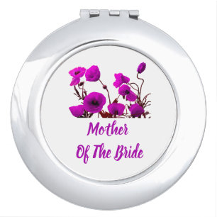 Mother Of The Bride Purple Floral Watercolor Chic Compact Mirror