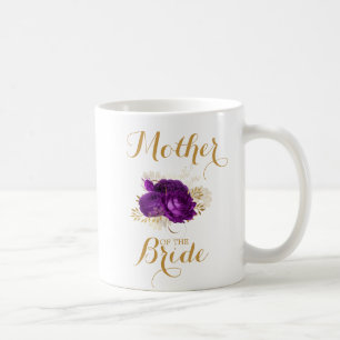 Mother of the Bride Purple Gold Floral Coffee Mug