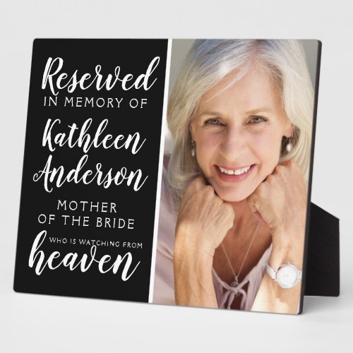 Mother of the Bride Reserved Photo Memorial Plaque