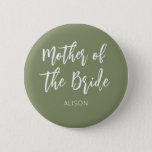 Mother Of The Bride Sage Green White Button at Zazzle