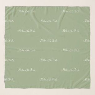 Mother of the Bride Sage Green White Scarf