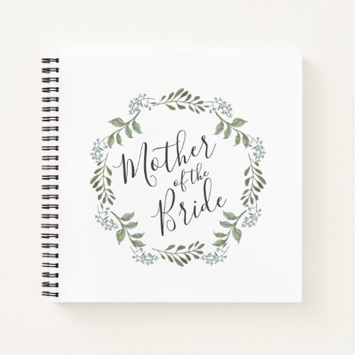 Mother of the Bride Sage Wreath Wedding Guestbook Notebook
