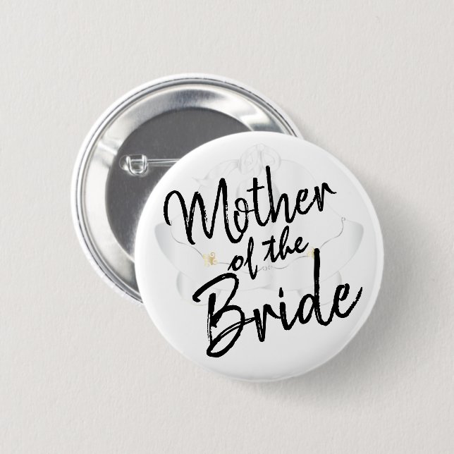 Mother of the Bride - Script Calligraphy Button (Front & Back)