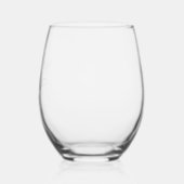 Mother of the Bride Script Name Wedding Party Stemless Wine Glass (Left)