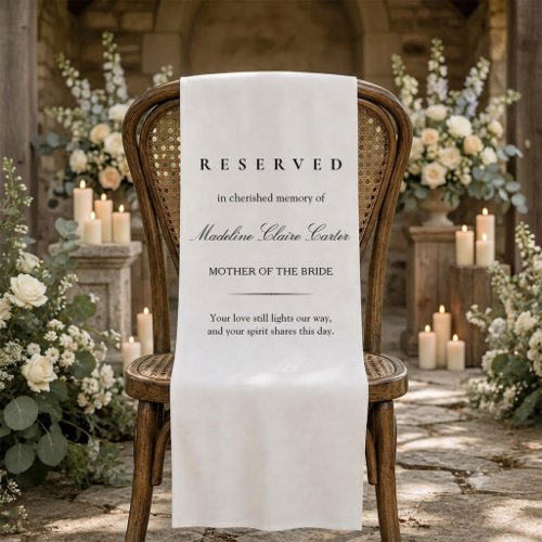 Mother of the Bride Script Reserved Linen Wedding Short Table Runner