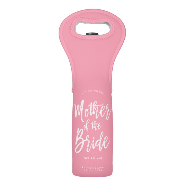 Mother of the Bride | Script Style Custom Wedding Wine Bag (Front)