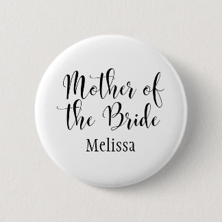 Mother of the Bride Script Typography w/ Name (30) Button