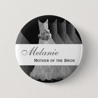 MOTHER OF THE BRIDE Silver Gowns V1 Pinback Button