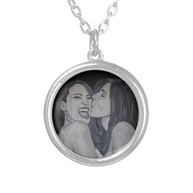 Mother of the bride silver plated necklace (Front)