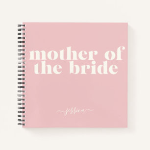 Mother of the Bride Simple Modern Name Blush Pink Notebook