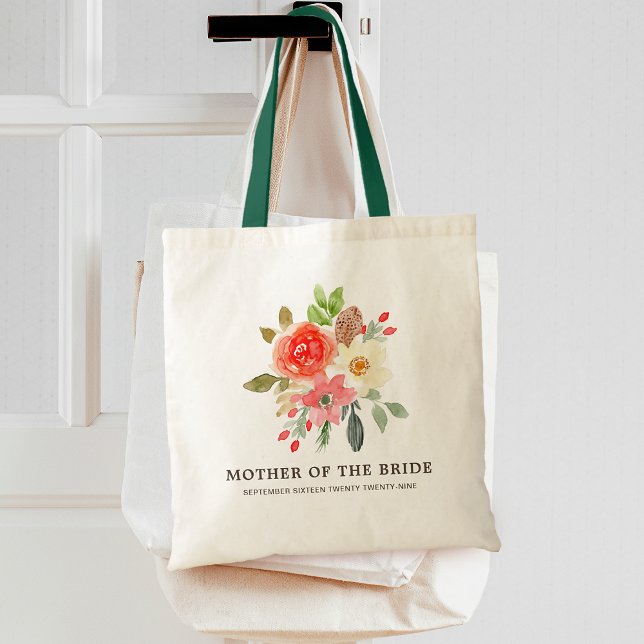 Mother of the Bride Spring Floral Pink Red White Tote Bag (Mother of the Bride Spring Floral Pink Red White Tote Bag)