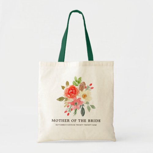 Mother of the Bride Spring Floral Pink Red White Tote Bag