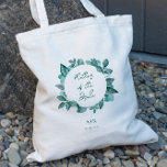 Mother of the Bride, Teal Greenery Wedding Party Tote Bag<br><div class="desc">Beautiful teal greenery makes an elegant statement for your wedding party tote bags. You may personalize with your information and change the wording to suit your event.</div>