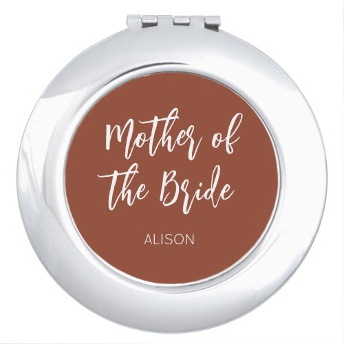 Mother of the Bride Terracotta Brown  Compact Mirror