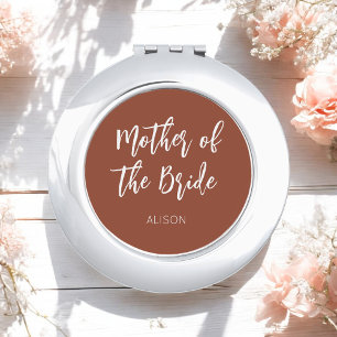Mother of the Bride Terracotta Brown Compact Mirror