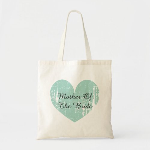 Mother of the bride tote bag with turquoise heart