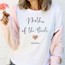 Mother of the Bride | Trendy Script and Heart T-Shirt