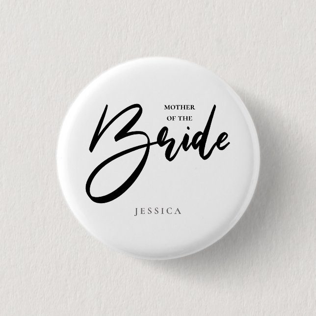 Mother of the Bride Tribe, Team Black Typography Button (Front)