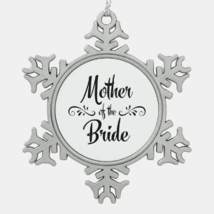 Mother of the Bride Vintage Style Snowflake Pewter Christmas Ornament