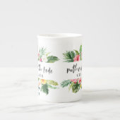 Mother of the bride watercolor floral bone china mug (Front)