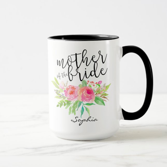 Mother of the Bride|Watercolor Floral Personalized Mug (Right)