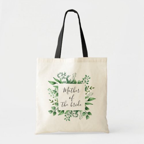 Mother of the bride Watercolor greenery wedding Tote Bag