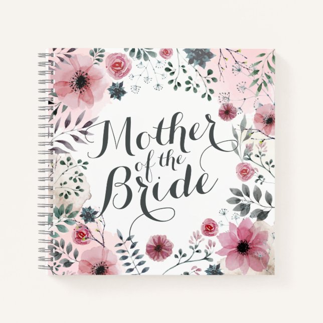 Mother of the Bride Watercolor Guestbook Notebook (Front)