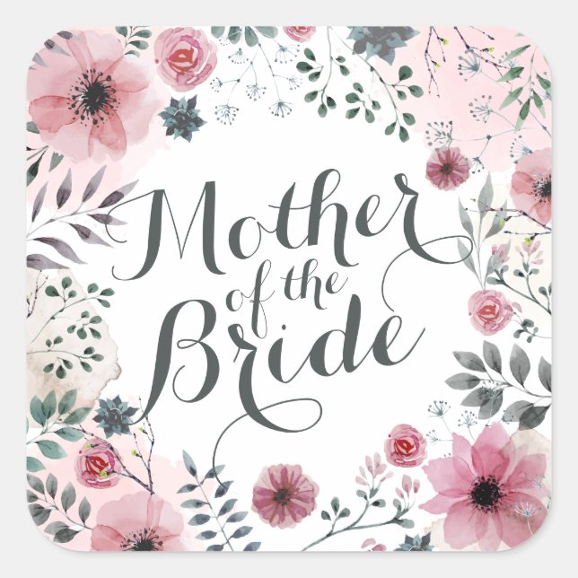 Mother of the Bride Watercolor Sticker Seal (Front)
