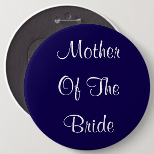 Mother Of The Bride Wedding Blue Simple Gift Button