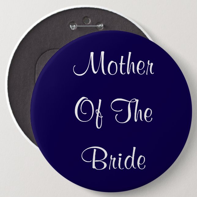 Mother Of The Bride Wedding Blue Simple Gift  Button (Front & Back)