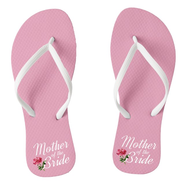 Mother of the Bride Wedding Calligraphy Flip Flops (Footbed)