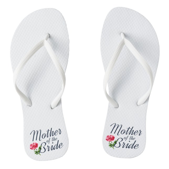 Mother of the Bride Wedding Calligraphy Flip Flops (Footbed)