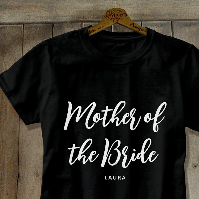 Mother of the Bride Wedding Custom Black White T-Shirt (Creator Uploaded)