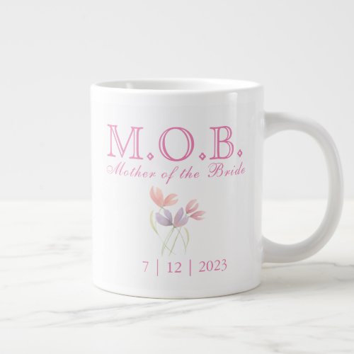 Mother of the Bride Wedding Date Keepsake Giant Coffee Mug