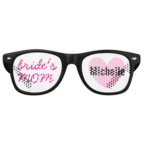 Mother of the Bride Wedding Favor Black Pink A04 Retro Sunglasses