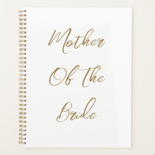 Mother Of The Bride Wedding Gift Favor Gold Script Planner