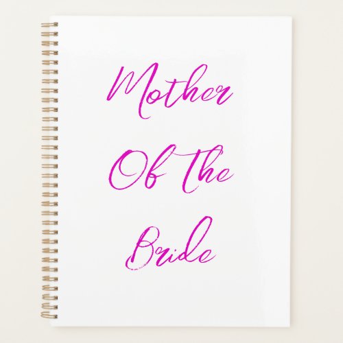 Mother Of The Bride Wedding Gift Favor Pink White Planner